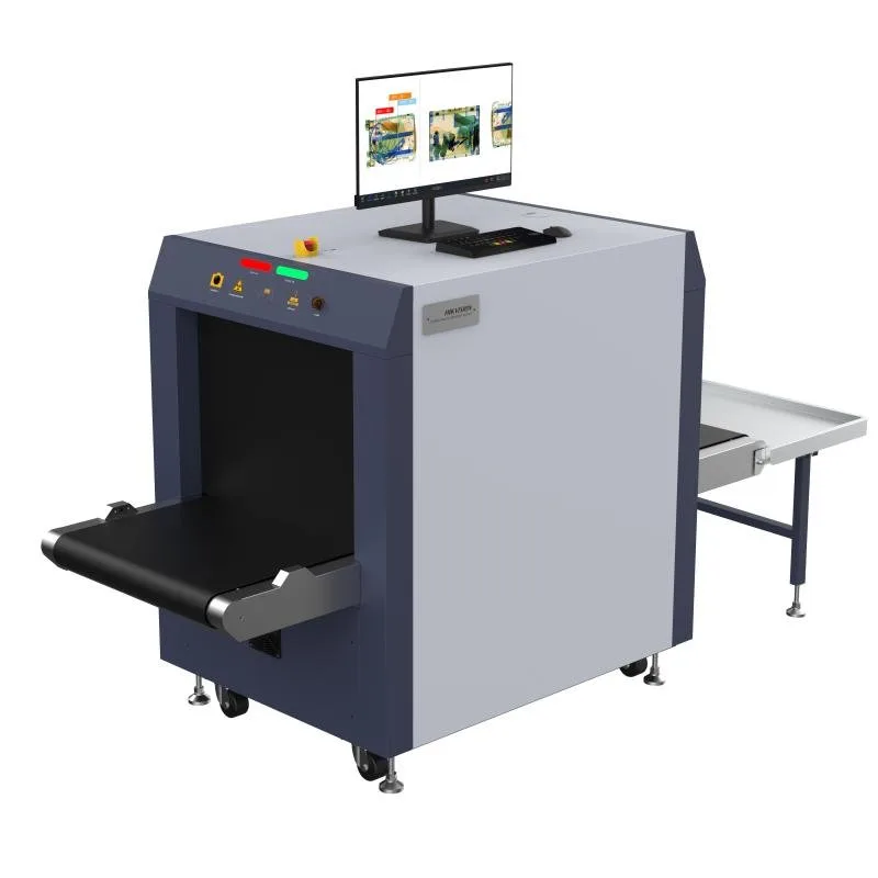 Hikvision X-ray baggage scanner with conveyor tunnel for entrance bag screening